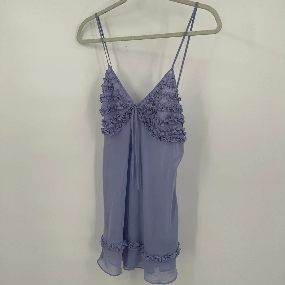 Womens Coquette Babydoll Sheer Chemise Nightie Size M Slip Dress Lingerie Ruffle